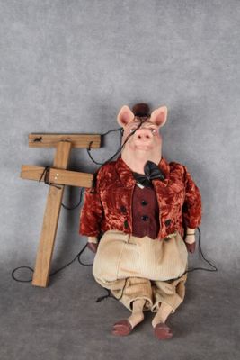 MARIONNETTE ANCIENNE A Fils En Bois Clown Et Son Chapeau Style