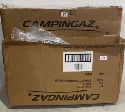 two boxes of campingaz are stacked on top of each other