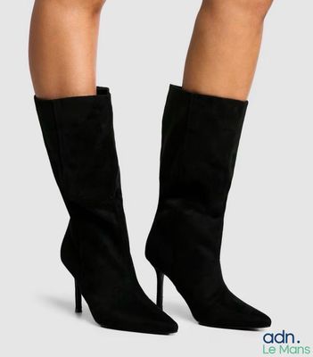 Expédition obligatoire - BOOHOO bottes à talons effet cuir s…