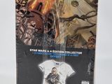 the star wars action figure is in a plastic package