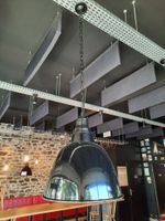 4 suspensions en tôle laquée noire, de style industriel (photo 2)