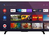 gros plan d'une télévision à écran plat sur fond blanc