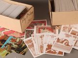 a box full of cards sitting on a table