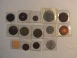 a lot of coins that are sitting on a table