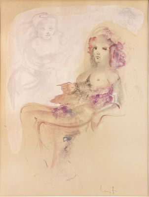 an image of a drawing of a woman sitting on a chair