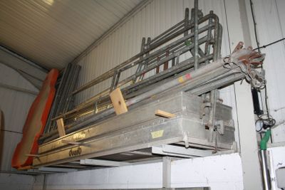 a picture of a metal rack in a garage