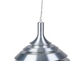 a close up of a metal light fixture on a white background