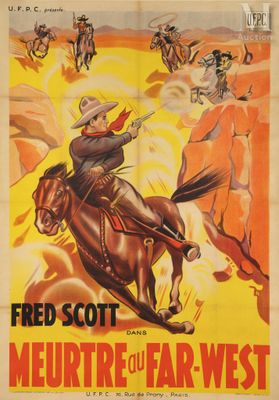 a poster for a western movie starring a man on a horse