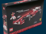 a box that has a lego ferrari racing car in it