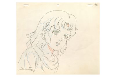 une image d'un dessin d'une femme aux cheveux longs