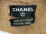 a close up of the label on a chanel jacket