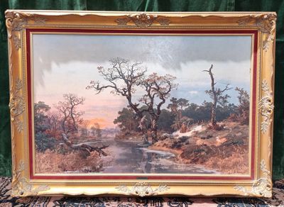 an image of a picture of a painting on a table
