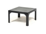 une petite table avec un plateau noir sur fond blanc