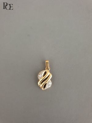 Pendentif en or jaune 18k (750‰) en forme de volutes orné de… - Photo 1