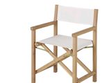 une chaise blanche avec une structure en bois et une assise blanche