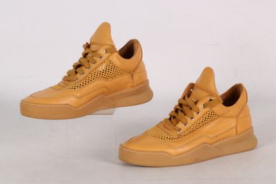 FILLING PIECES - Paire de sneakers à lacets en cuir camel mo…
