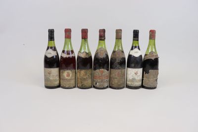 six bouteilles de vin sont alignées sur une surface blanche