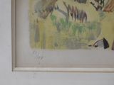 a picture of a painting of a bird in a field