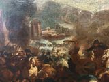 an image of a painting of a group of people on horses