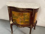 une image représentant une petite table avec un plateau en marbre et un plateau en marbre