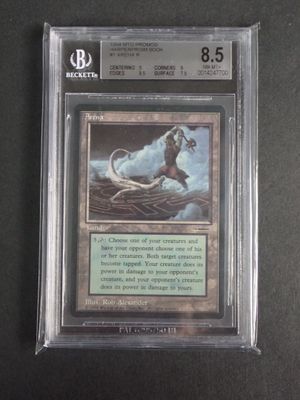 a close up of a card on a table with a black background