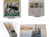trois livres exposés sur une surface blanche, accompagnés d'illustrations de bateaux