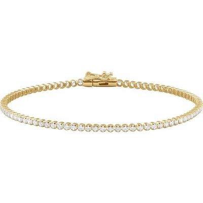 Bracelet tennis en or jaune 14 carats serti de diamants