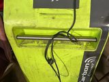a yellow box that has a black and white label on it