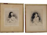 deux dessins en noir et blanc représentant une femme et un homme