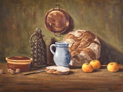 HOURIET (Pierre) "Composition à la miche de pain, aux pommes…