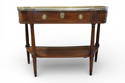 Console en acajou et placage d'acajou ouvrant par un tiroir … - Photo 1