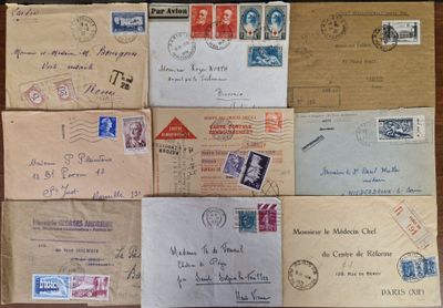 many old envelopes on the table with stamps on them