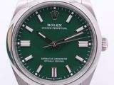 rolex oyster oyster oyster green dial steel bracelet watch