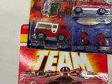 two toy vehicles that are in the package