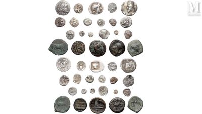 an image of a collection of ancient roman coins on a white background