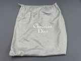 Sac à cordon Christian Dior gris avec logo blanc