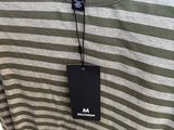 a close up of a t - shirt with a tag on it