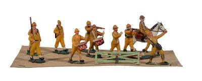 figurines of a group of men in uniforms on a table