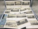 a lot of pictures in a suitcase on the table