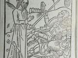 an image of a black and white drawing of a man with a sword