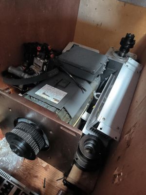 a machine that is sitting inside of a cabinet