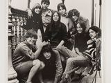 black and white photograph of a group of young people posing for a picture