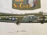un dessin représentant un avion sur lequel figure une coiffe amérindienne
