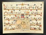 une vieille carte de la France sur laquelle figurent de nombreuses personnes