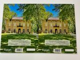 the front and back covers of a magazine with a picture of a house