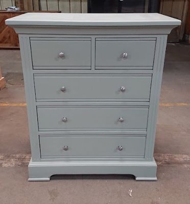Commode 5 tiroirs LUNEA- en chêne gris/vert olive - 80x40x95…