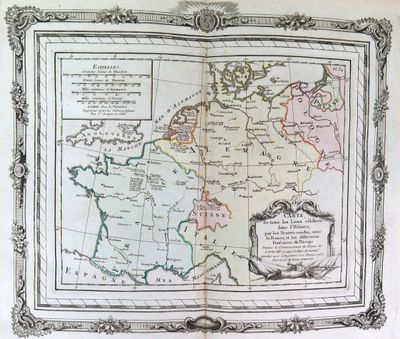 une vieille carte de l'Europe indiquant les frontières des pays