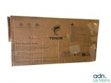 a cardboard box that has a brown toner on it