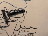 drawing of a man with a hat and a cigarette in his mouth