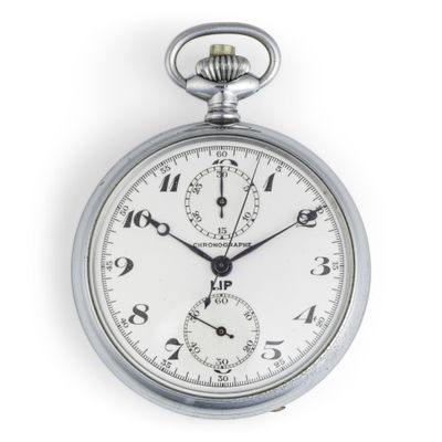 a close up of a silver pocket watch on a white background